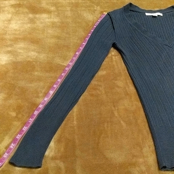 Vintage Old Navy Blue Ribbed Inside Out Sweater - Picture 4 of 11
